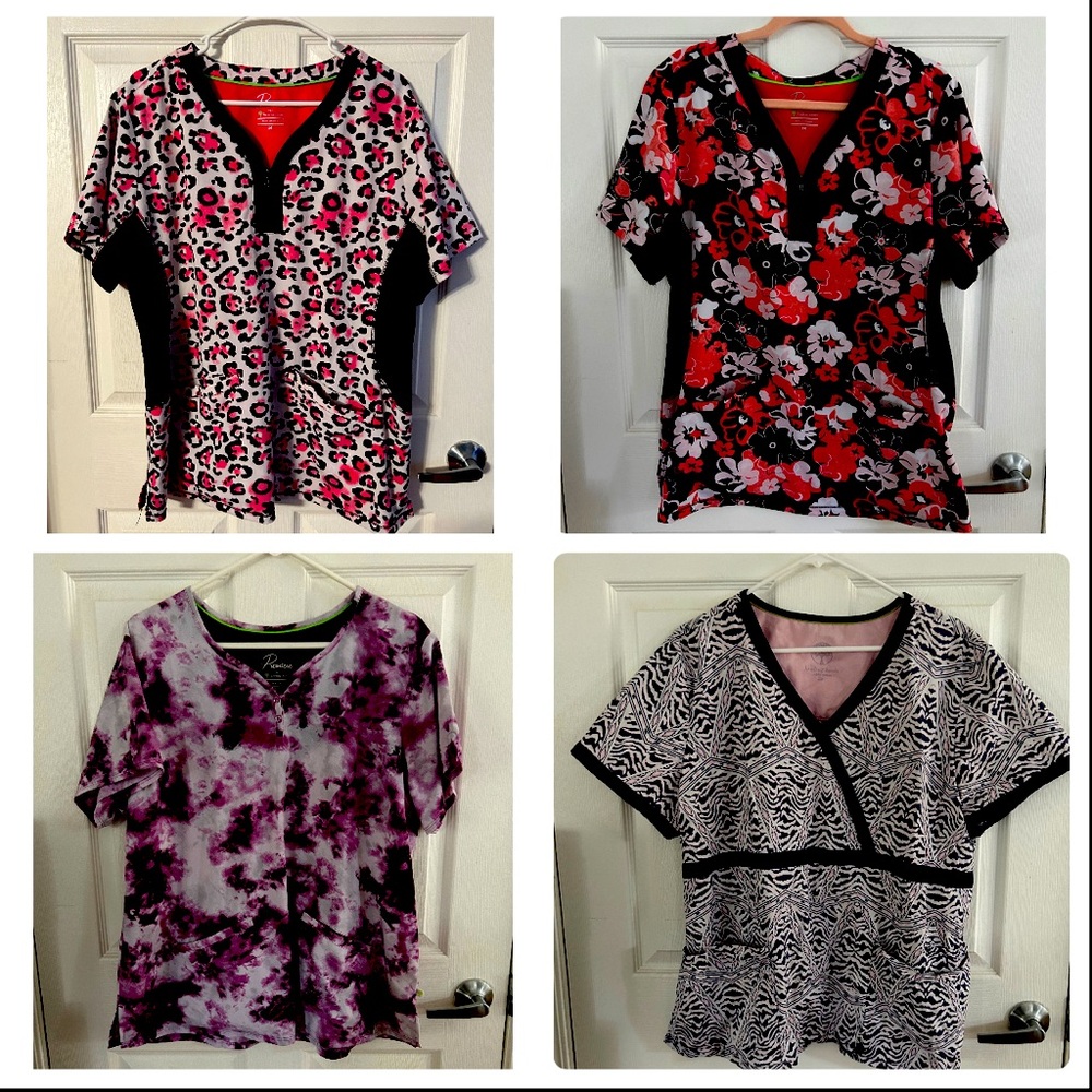 Lot of 4 Healing Hands Scrub Tops Size 2X